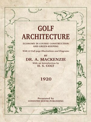 cover image of Golf Architecture